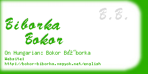 biborka bokor business card